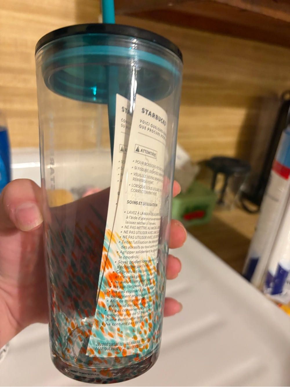 Starbucks Teal Acrylic Tumbler with Straw - Picture 4 of 5